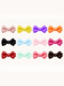 30 件随机颜色布发夹，适合小女孩，可爱蝴蝶结发饰 - 彩色 - 查看 13