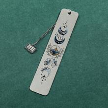 1pc padrão de lua marcadores novidade marcadores de aço inoxidável presentes para amantes de livros, marcadores de leitura presentes de aniversário para amigos da família meninas - Tamanho Único - Ver 12