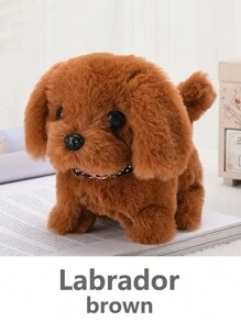 1 件仿真毛绒小狗会走路吠叫并发出声音可爱泰迪狗拉布拉多/圣伯纳犬创意电动儿童玩具电子宠物男孩女孩毛绒玩具礼物适合 3 岁以上儿童