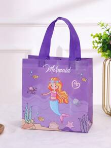 12pcs/Set 23*22*11cm Non-Woven Waterproof Mermaid Style Reusable Tote Bag, Gift Bag For Home Party Decoration & Gift Packaging, Christmas Valentine Day