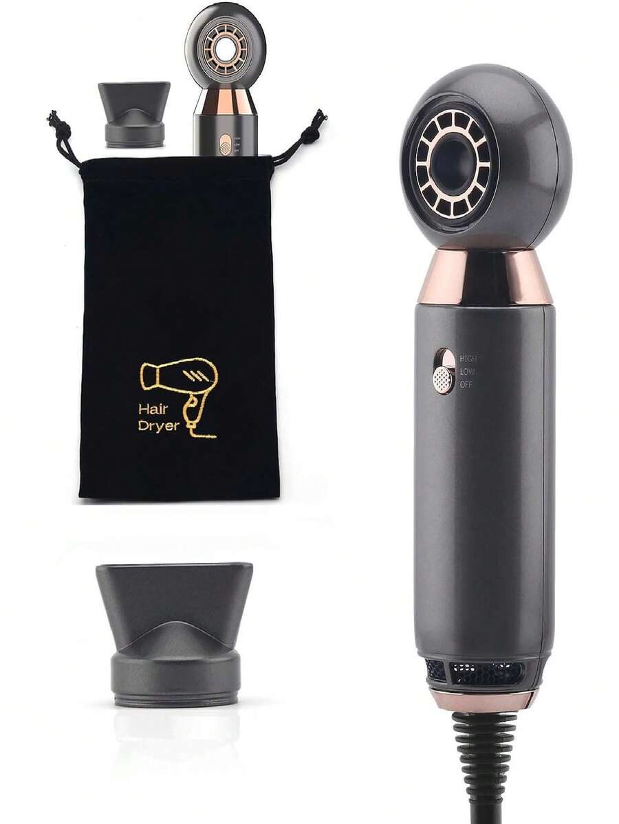 Professional Hair Dryer 800W Lightweight & Compact Blow Dryer Powerful Flow Hair Dryers For Travel And Home Concentrator Nozzle Gray - 查看 1