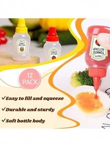 4 Mini-Ketchupflaschen mit stabilem Schraubverschluss, 25 ml, Mini-Quetschflaschen für Gewürze, tragbare Spender für Honigsauce und Salatdressing, Gläser, Behälter für Lunchboxen für Erwachsene, Inhalt auf dem Etikett (Honig, Ketchup, Sojasauce, Salatdressing), für unterwegs, zum Grillen, Mittagessen bei der Arbeit - Verschiedenfarbig - Übersicht 8