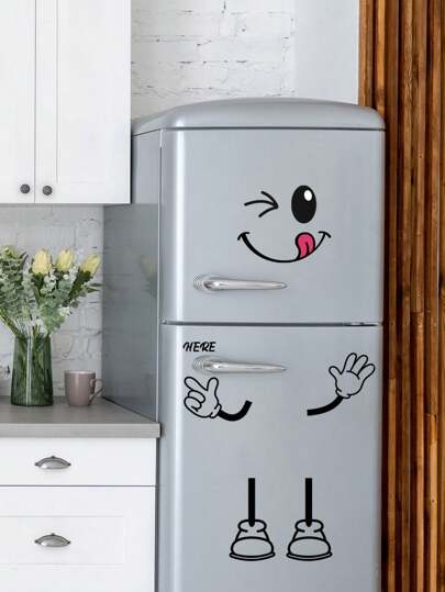 1 stuk Cartoon kat & bloemmotief koelkastmagneet sticker, woondecoratie muursticker, stickers, muursticker, vinyl sticker voor huisdecoratie, lentedecoratie-artikelen verfrissen uw huis, Rama decoratie stickers cadeaus verjaardag afstuderen keukendecoratie