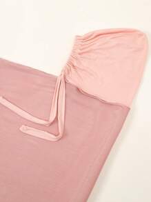 1pc Solid Color Metallic Shiny Hijab Turban With Elastic Band, Year-Round Wear - Island Wrinkle - View 16