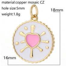 1pc Cute Multi Pattern Charms Including Evil Eye, Heart, Butterfly, Sun, Moon, Leopard Print, Lightning Bolt For DIY Jewelry Making Such As Necklaces, Bracelets, Earrings, Keychains Valentines