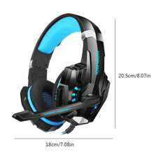 Stereo Gaming Headset For Ps 4 Pc One Ps 5 Controller, With Microphone, Led Lights, Bass Surround, Headworn Noise Cancelling Headphone With Soft Memory Earmuffs, Comfortable To Wear, Fashionable And Cool - Xanh + Đen - Xem 7