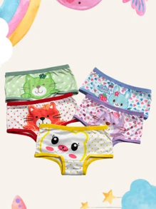 Children's Panties Kit 10 Units Baby Girl Panties 1 To 6 Years Cotton Layette Youth Child Intimate Animal