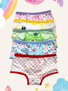 Children's Panties Kit 10 Units Baby Girl Panties 1 To 6 Years Cotton Layette Youth Child Intimate Animal