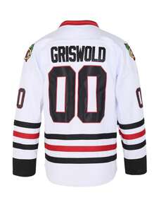 Boyfriend Style Men's No.0 Classic Vintage Embroidery Ice Hockey Jersey, Boyfriend Style Men's Long Sleeve V-Neck Breathable And Sweat-Wicking Training Sweatshirt