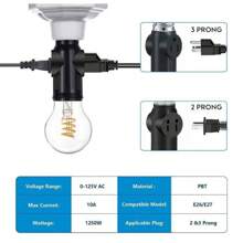 SMART TREE 2Pcs Light Socket Adapter E26/E27 Heat-Resistant 2/3 Prong Light Socket Outlet - 1 - Xem 6