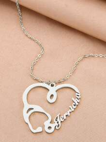 Aangepaste stethoscoop ketting gepersonaliseerde naam kettingen voor vrouwen mannen gezondheidszorg werknemers hart choker verpleegster arts diy roestvrijstalen sieraden unieke geschenken