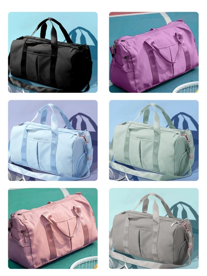 Large Capacity Yoga Training Gym Bag With Wet And Dry Separation, Shoe Compartment, Shoulder Strap And Hand Strap For Travel Travel Bag