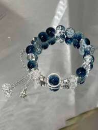 1pc Minimalist Grey Moonlight Natural Crystal Bracelet, Versatile & Elegant Accessories Suitable For Girls