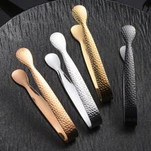 1pc Premium Hammered Stainless Steel Ice Tongs, Suitable For Bar Ice Cubes/Sugar Cubes/Lemon, For Outdoor, Camping, Gift For Father - Multicolor - View 7