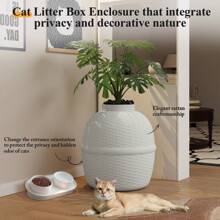 RoyalCraft Hidden Cat Litter Box Enclosure With Decorative Planter