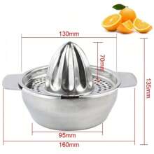 Stainless Steel Manual Juicer, Handheld Fruit Lemon Orange Squeezer Press, Compact Portable Design