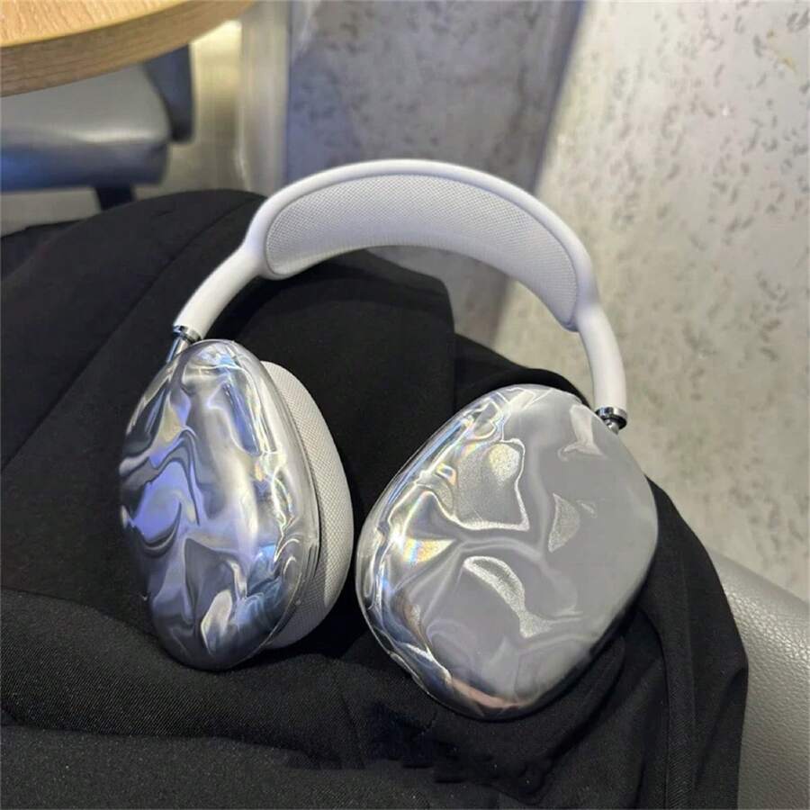 个性化创意电镀银色 AirPods Max 保护壳兼容 Apple 蓝牙耳罩式耳机保护套 - 銀色 - 查看 1