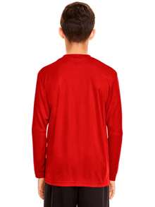 Basic Children's T-Shirt Long Sleeve Teen Unisex Slim Fitness - 紅色 - 查看 2