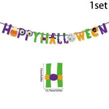 1 套万圣节装饰品室内万圣节快乐纸质横幅适用于万圣节派对装饰用品、圣诞节 - 彩色 - 查看 13