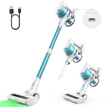 MOOSOO S6 Cordless Stick Vacuum Cleaner, Lightweight Vacuum Cleaner With 18kPa Suction, 2600mAh Battery, Type-C Charging,  For Hard Floor, Carpet, Pet Hair - US A Type Plug(110-127V) - View 1