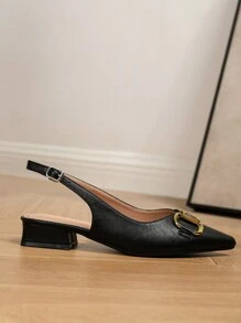 Women's Flat Pointed Toe Sandals, Summer Style - Black - View 7