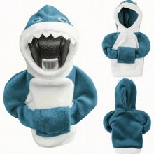 Mini Shark/Frog Gear Shift Knob Cover Sweatshirt In Pink, Blue, Black, Car Gear Shift Knob Cover, Warm Gear Shift Knob Cover Sweater/Shirt, Universal Fit Knob Cover Gift For Winter - A - View 3