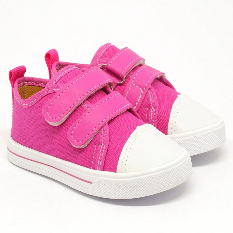 Children's Sneakers For Girls And Boys Quick Closure Back To School Soft Lightweight Non-Slip - Màu Hồng Tươi - Xem 1