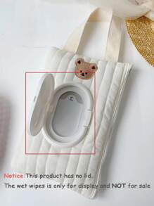 1pc Cartoon Rabbit Pattern Cute Tissue Holder For Car, Portable Handheld Storage Bag With Drawstring