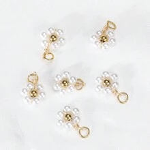 20 chiếc/gói Mặt dây chuyền hoa pha lê nhiều màu bằng thép không gỉ & mặt dây chuyền hạt ngọc trai giả, nhiều màu sắc trang sức Bohemian phụ kiện tự làm cho vòng tay, vòng cổ, hoa tai, móc chìa khóa Valentine - H1927 - Xem 10