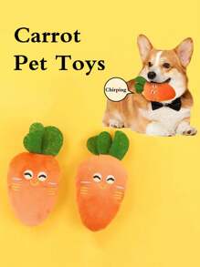 1pc Pet Dog Plush Sound Toy, Pets Cat Carrot Plush Toy, For Pet Use Only