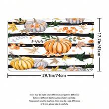 1 pieza Cortina de ducha impermeable para baño con diseño simple de calabaza de otoño y hoja de arce, incluye 12 ganchos de cortina de ducha para otoño - Multicolor - Ver 7