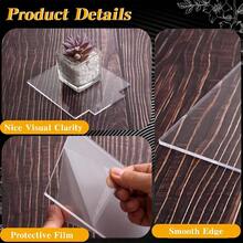 10 piezas Panel acrílico transparente con base de acrílico en bruto con protección de doble cara para tallado de paneles, manualidades DIY, proyectos de exhibición, para regalos, para festivales - transparente - Ver 5