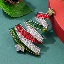 1 chiếc trâm cài cây thông Noel bằng pha lê Rhinestone, thích hợp cho phụ nữ mặc hàng ngày và ngày lễ - BR220177 - Xem 3