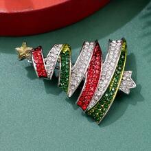 1 chiếc trâm cài cây thông Noel bằng pha lê Rhinestone, thích hợp cho phụ nữ mặc hàng ngày và ngày lễ - BR220177 - Xem 5