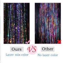 Hair Tinsel Kit, 12 Colors Tinsel Hair Extensions With Tools, Glitter Fairy Hair Sparkingly Hairpiece For Party Halloween Christmas New Year - Multicolor - View 7