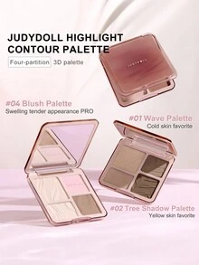 JUDYDOLL HIGHLIGHT & CONTOUR 9g Apricot Bud Highlighter And Contour Palette, Matte Brightening And Shading, Suitable For Beginners, Suitable For Natural Makeup, Party Makeup, Wedding Essentials, Wedding Guest, Bachelorette Party, Natural Commuting Makeup, Sweet Makeup, Blood Color Makeup, Date Makeup - #04 - Xem 2