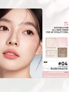JUDYDOLL HIGHLIGHT & CONTOUR 9g Apricot Bud Highlighter And Contour Palette, Matte Brightening And Shading, Suitable For Beginners, Suitable For Natural Makeup, Party Makeup, Wedding Essentials, Wedding Guest, Bachelorette Party, Natural Commuting Makeup, Sweet Makeup, Blood Color Makeup, Date Makeup - #04 - Xem 6