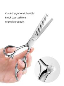 1pc/2pcs High-Quality Hairdressing Scissors Set, Stainless Steel Haircut Shear, Bangs Trimmers, Household Hair Cutting Tool,Back To School,Travel Holiday Essentials,Hair Accessories For Women - Silver - View 8