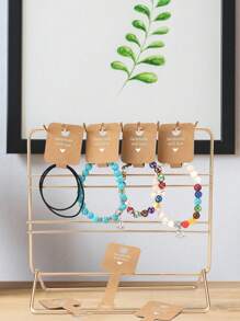 25/50/100pcs-Earring Display Cards Brown Jewellery Bracelet Display Cards Kraft Paper Jewellery Display For Necklaces, Bracelets, Anklets, Hair Rings, Jewellery Hanging Labels,
