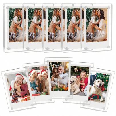 1Pc / 3Pcs / 6PCS Set Fridge Magnet, Plastic Magnetic Photo Frame,Magnetic Photo Frame Decoration, Sticker, Home Decor, Accessories, Gift, Halloween Gift Birthday Gifts Graduation