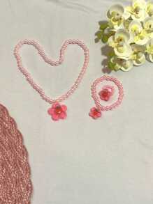 KIT 3 Necklace Ring And Bracelet For Girl Each Pack Of 3 Pcs - 彩色 - 查看 2