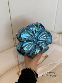 新款花包清心甜美单肩斜跨包，婚礼必备单品，完美搭配毕业礼服、舞会礼服 - 藍色 - 查看 5