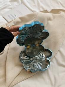 新款花包清心甜美单肩斜跨包，婚礼必备单品，完美搭配毕业礼服、舞会礼服 - 藍色 - 查看 3