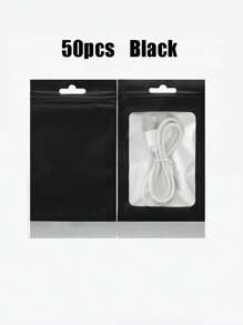 50 piezas/set Bolsa autosellante, bolsa de película de poliéster a prueba de olores, bolsa de plástico autosellable y resellable, bolsa sellada para joyas, bolsa de regalo, bolsa sellada, bolsa de papel de aluminio