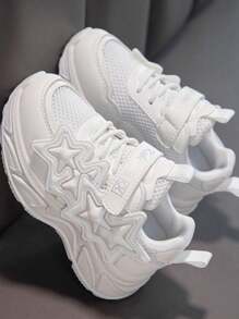 Kids Lace-Up Low-Top Sneakers, 2025 Autumn New Student Small White Shoes, Girls Children Casual Sports Shoes