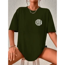 Basic T-Shirt Jesus Loves You Various Colors Women's And Men's Blouse Long Line T-Shirt Streetwear - màu xanh lá - Xem 4