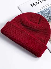1pc Solid Color Beanie Hat For Men, Knitted And Warm, Korean Style, Versatile And Hat For Winter - A - View 15