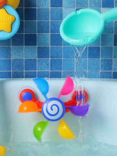 3pcs/Set Baby Bath Toy Windmill Shower Kit, Water Spraying Tub Toys, Kids Swimming Pool Toys For Boys & Girls Bath Toys,Baby Toys,Baby Bath Tub,Bath Toys,Baby Toys,Baby Bath Tub,Swimming Kids,Kids Toys,Rain Cloud