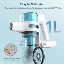 MOOSOO S6 Cordless Stick Vacuum Cleaner, Lightweight Vacuum Cleaner With 18kPa Suction, 2600mAh Battery, Type-C Charging,  For Hard Floor, Carpet, Pet Hair - US A Type Plug(110-127V) - View 7