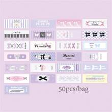 YUXIAN 50张/本迷你贴纸书，甜心糖果系列，韩国Ins风小动物和甜点风格贴纸，剪贴簿用品，装饰笔记本相框手机壳水杯垃圾杂志文具盒拼贴装饰 - 彩色 - 查看 14